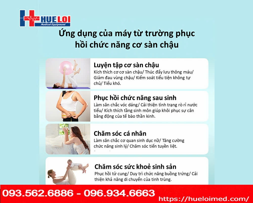 Máy từ trường trị liệu phục hồi chức năng cơ sàn chậu