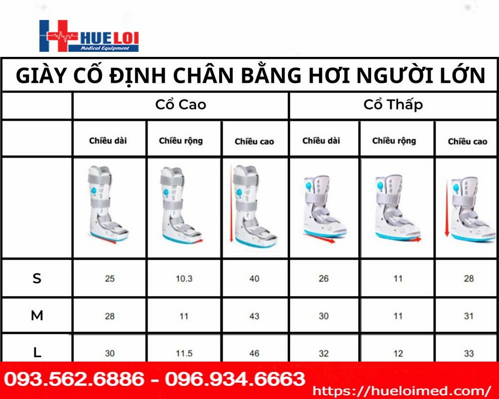 Các lựa chọn giày cố định chân bằng hơi