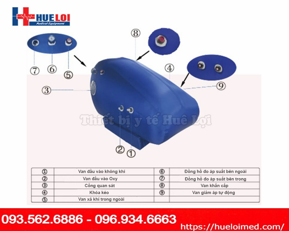 Buồng oxy xách tay cao áp ST1700