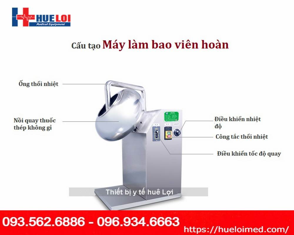 Máy bao viên đánh bóng viên thuốc đông y