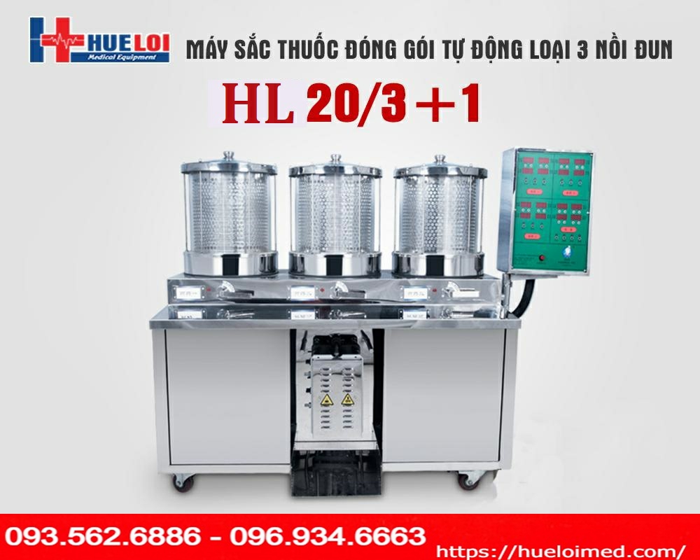  Máy sắc thuốc đóng gói tự động loại 3 nồi đun