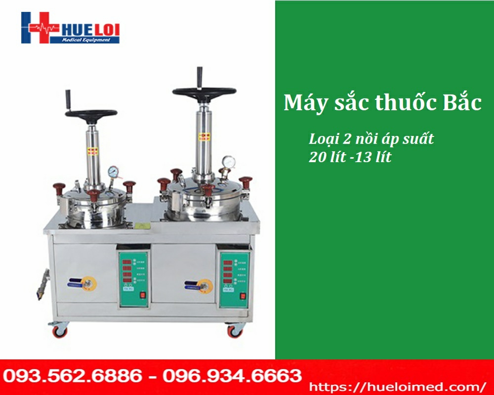 Máy săc thuốc áp suất cao 2 nồi đun