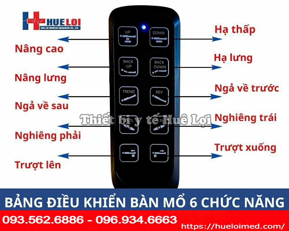 Bàn mổ điện 6 chức năng