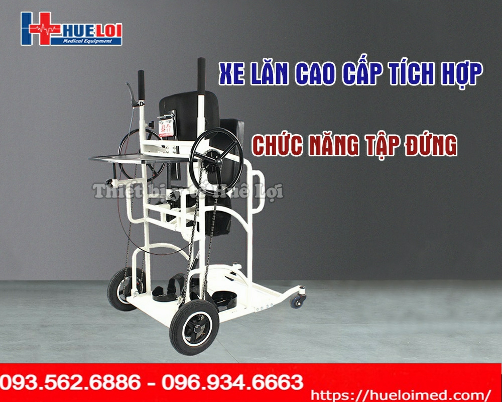 Xe lăn tập đứng cao cấp