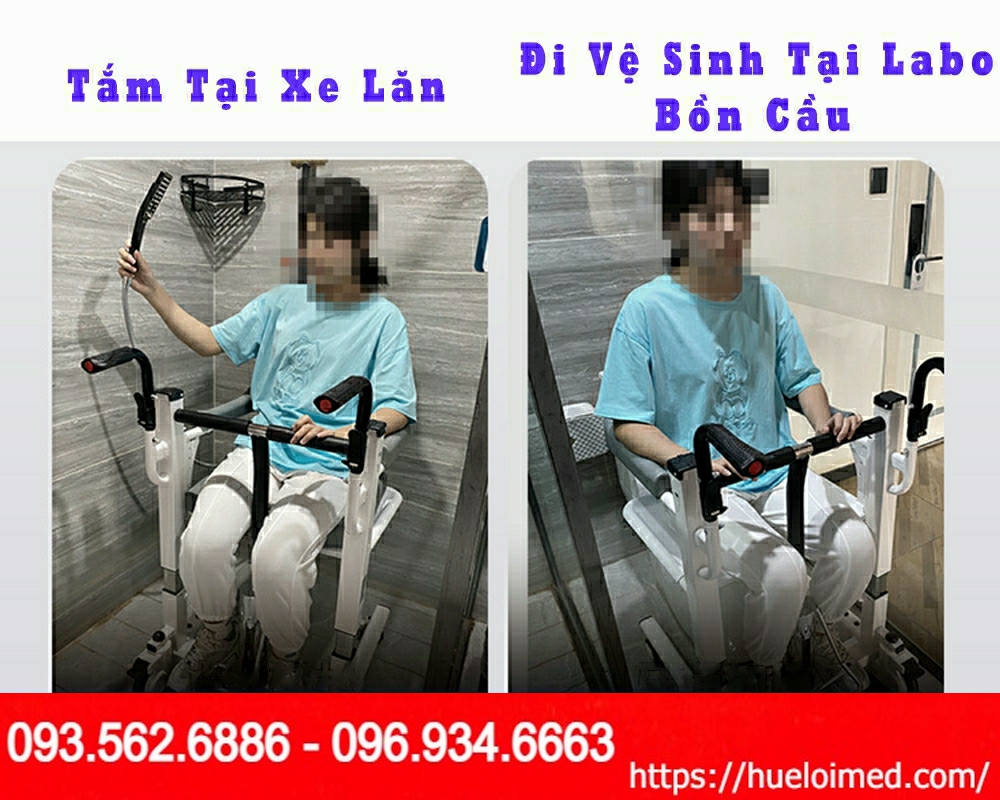 xe nâng hạ bệnh nhân đi tắm và vệ sinh