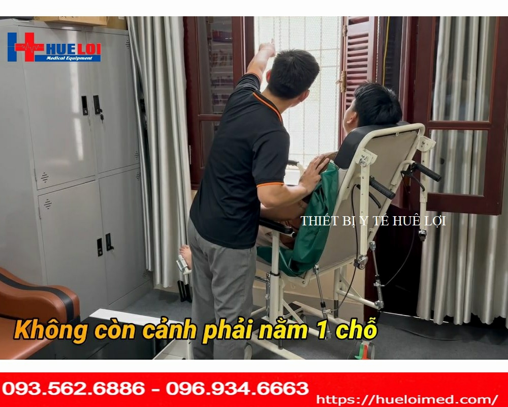 Xe di chuyển bệnh nhân có thể nâng hạ và ngả lưng thành giường